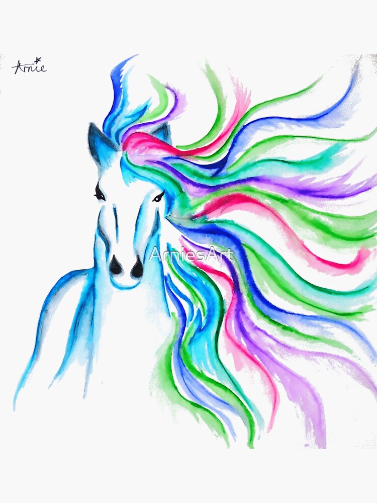 "Unicorn Pen and Ink drawing" Sticker by ArniesArt | Redbubble