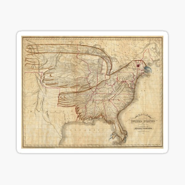 Item preview, Vintage United States Eagle Map (1833) designed and sold by BravuraMedia.