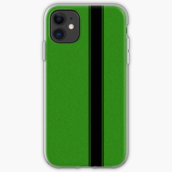 Racing Stripe - Black on Green Flake iPhone Soft Case