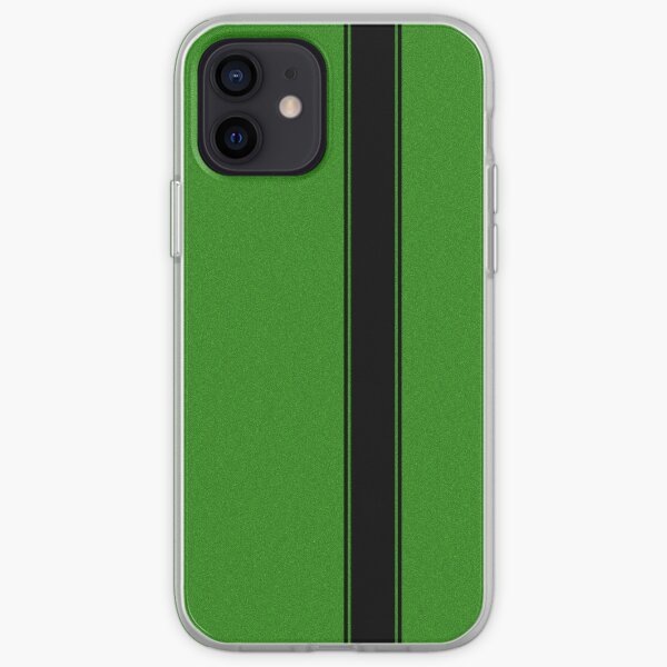 Racing Stripe - Black on Green Flake iPhone Soft Case