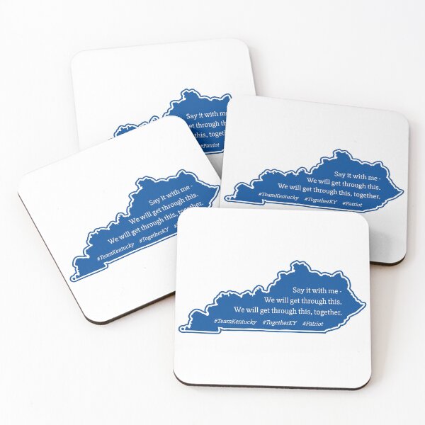 Item preview, We Will Get Through This,Together - Kentucky State Silhouette - Blue designed and sold by creatiVeronica.