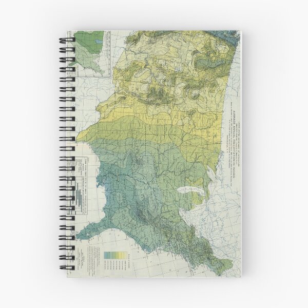Item preview, Vintage United States Precipitation Map (1916) designed and sold by BravuraMedia.