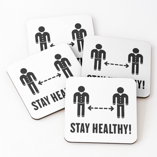 Item preview, Stay Healthy! (Keep Distance / Corona / COVID-19 / Black) designed and sold by MrFaulbaum.