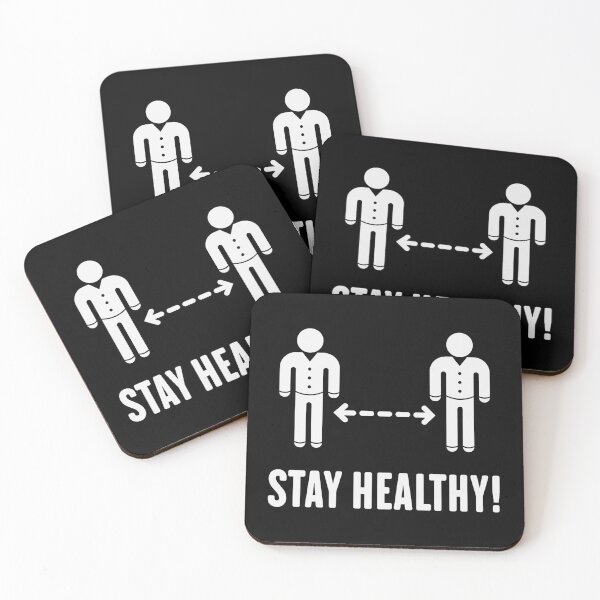 Item preview, Stay Healthy! (Keep Distance / Corona / COVID-19 / White) designed and sold by MrFaulbaum.