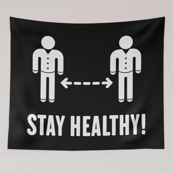 Item preview, Stay Healthy! (Keep Distance / Corona / COVID-19 / White) designed and sold by MrFaulbaum.