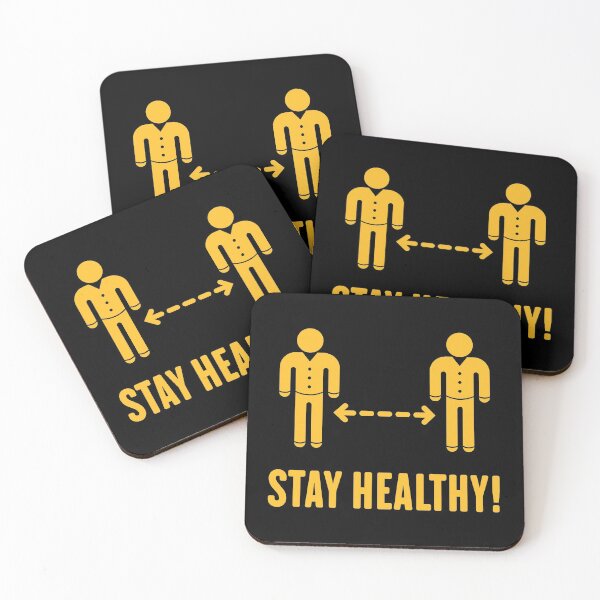 Item preview, Stay Healthy! (Keep Distance / Corona / COVID-19 / Gold) designed and sold by MrFaulbaum.