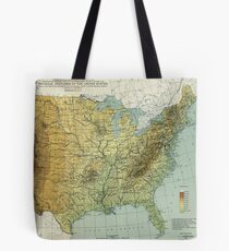 Vintage United States Physical Features Map (1915) Tote Bag