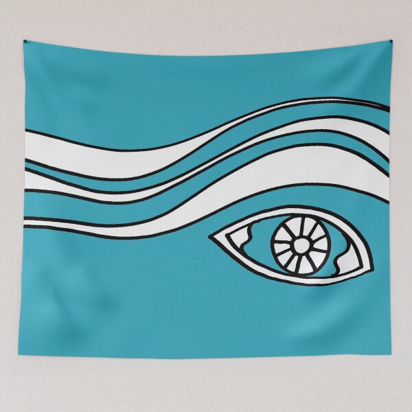 Item preview, Eye with Wavy Hair on Blue Board designed and sold by Istvan Ocztos.