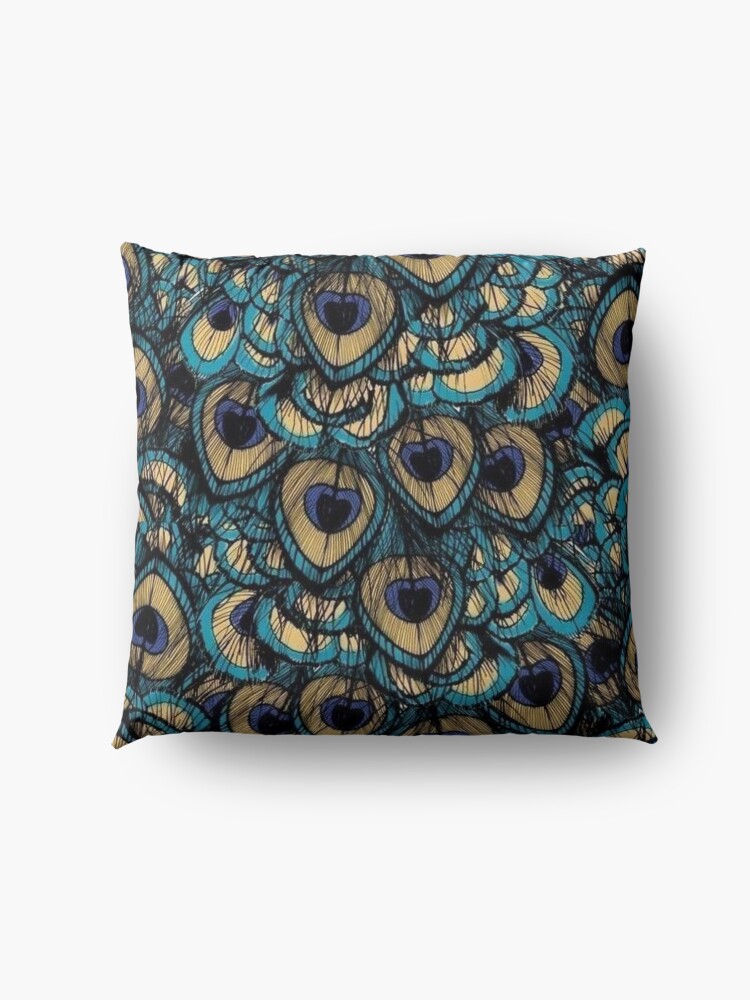 Alternate view of peacock Floor Pillow