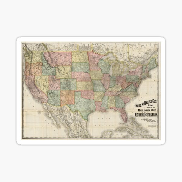Item preview, Vintage United States Railroad Map (1907) designed and sold by BravuraMedia.
