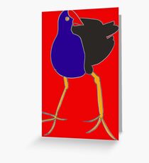 Pukeko - red Greeting Card