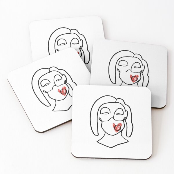 Item preview, Women with medical face mask designed and sold by Ann Astro.