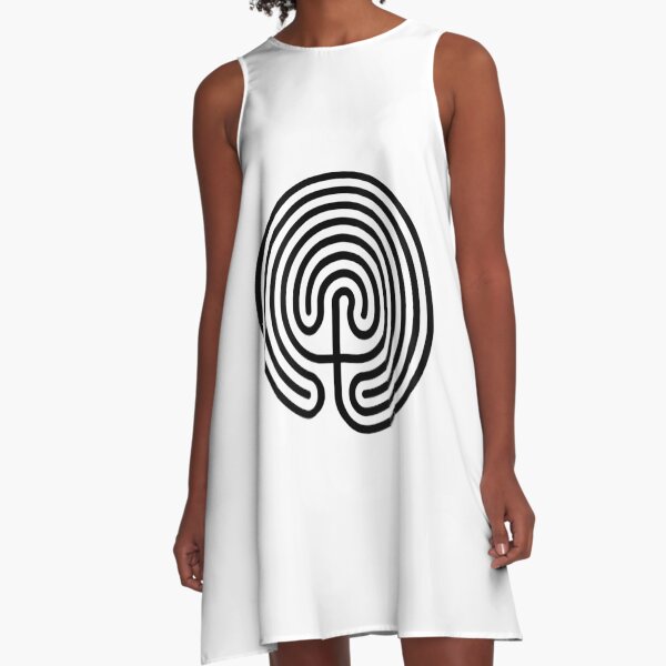 Cretan Labyrinth A-Line Dress