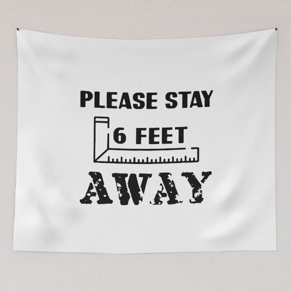 Item preview, PLEASE STAY 6 FEET AWAY Face Mask designed and sold by Funny Tee.