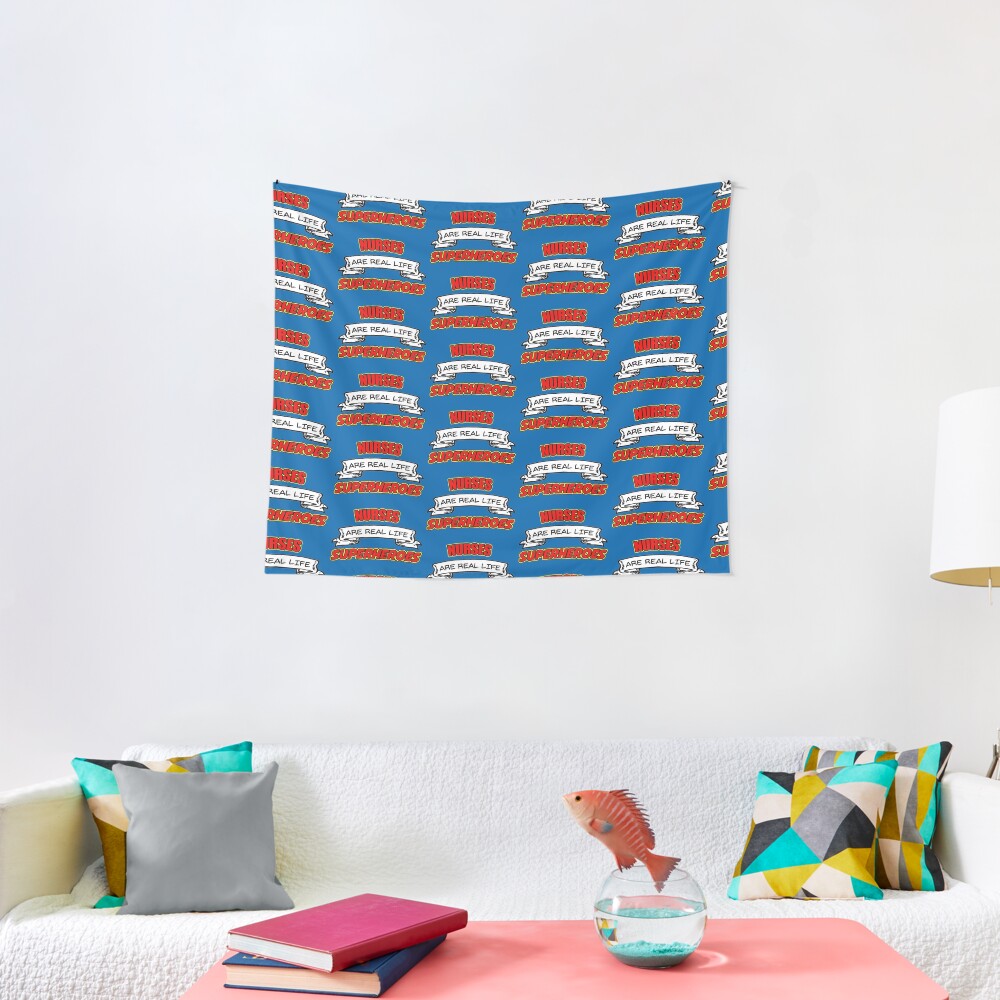 Nurses are Real Life Superheroes (Blue Ver.) Tapestry