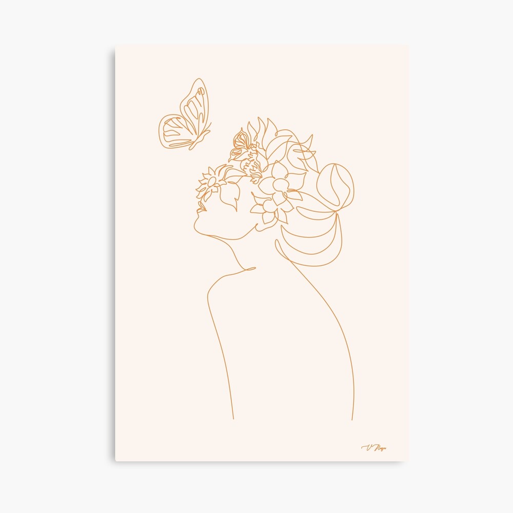 Head Of Flowers Art Print Line Art Woman With Flowers Flower Woman Line Art Woman With Flowers Wall Art Minimal Line Drawing Woman Photographic Print By Onelineprint Redbubble