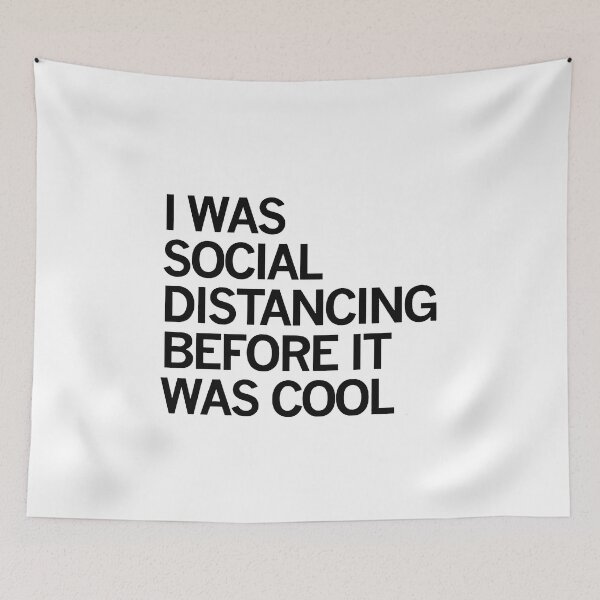 Item preview, i was social distancing before it was cool Face Mask designed and sold by Funny Tee.
