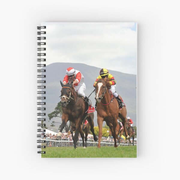 Horse racing action 4 Spiral Notebook