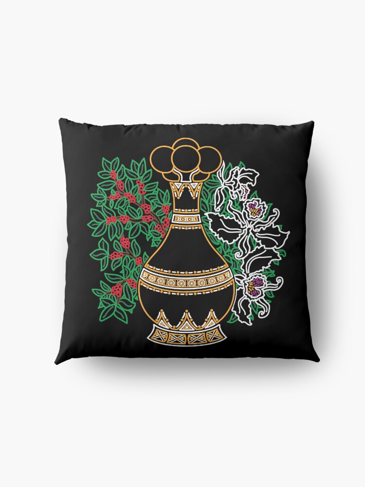 Alternate view of MUISCA CHIBCHA COLOMBIA QUIMBAYA POPORO - linework Floor Pillow