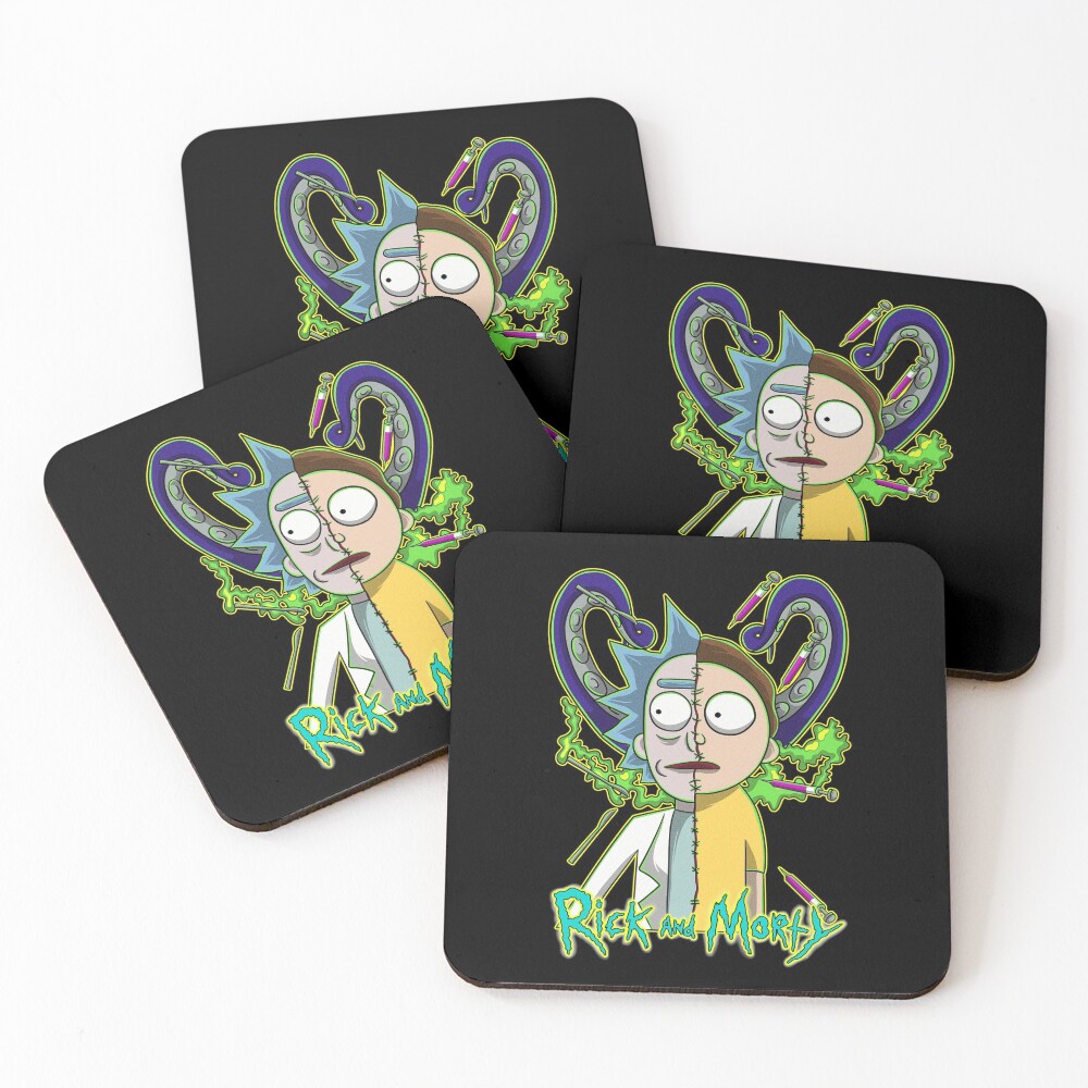 rick and morty Coasters (Set of 4)