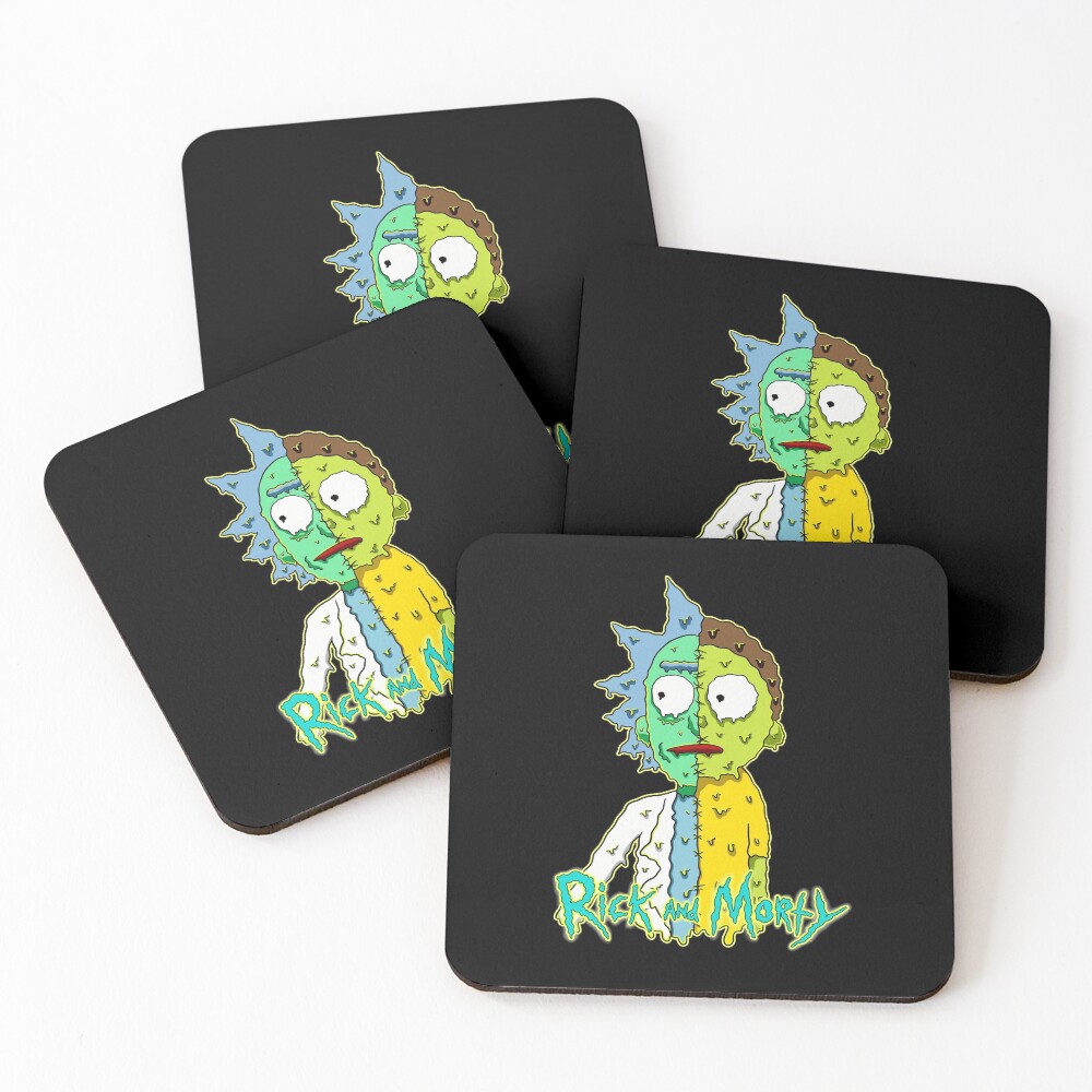rick and morty melted Coasters (Set of 4)