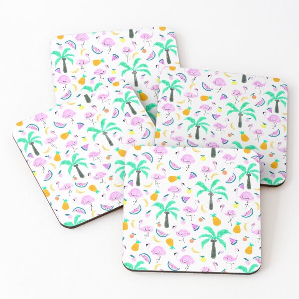 Item preview, Flamingoes in Tropical Wonderland Whimsical Hand Drawn Pattern designed and sold by Negin Mf Designs.