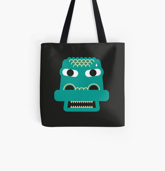 Angry Croc All Over Print Tote Bag