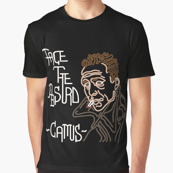 STYLIZED LINE ART CAMUS - FACE THE ABSURD - neutral Graphic T-Shirt