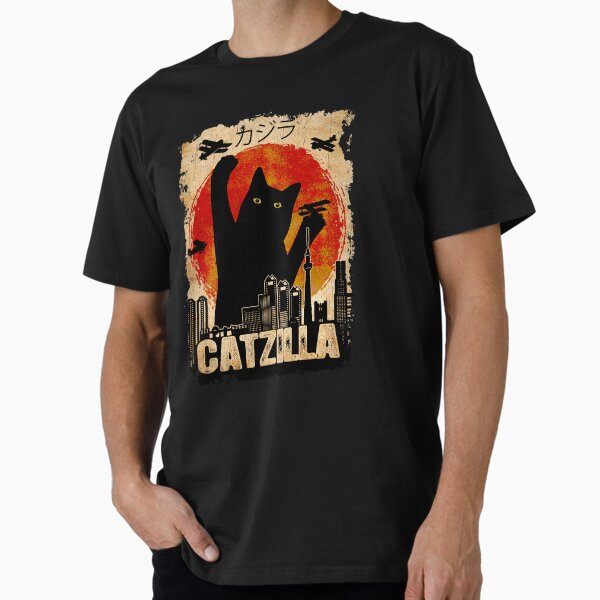 Item preview, Vintage Catzilla Funny Black Cat T-Shirt designed and sold by Daily Grind 19.