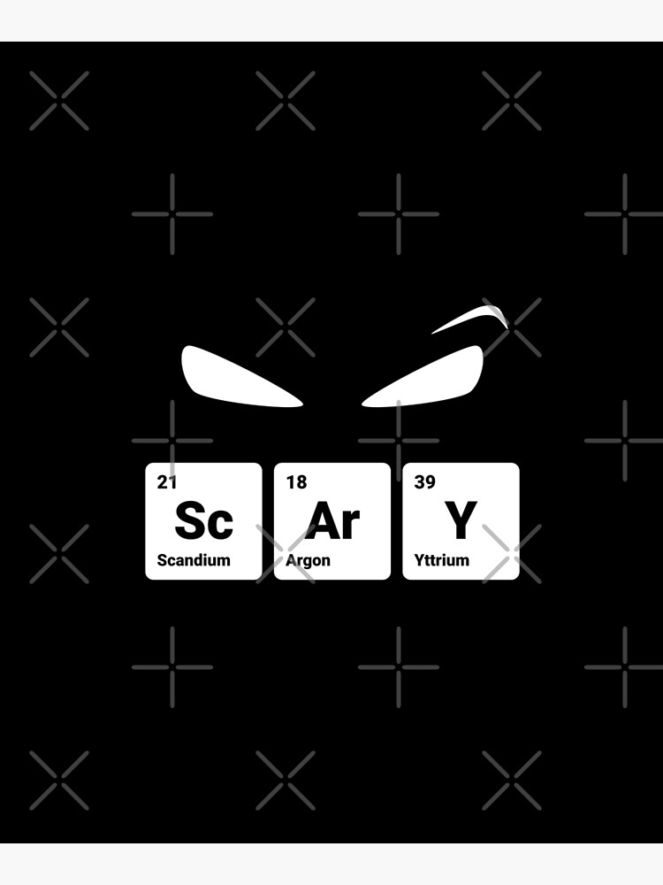 Scary! Halloween Eyes Periodic Table Elements Scandium Argon Yttrium by science-gifts