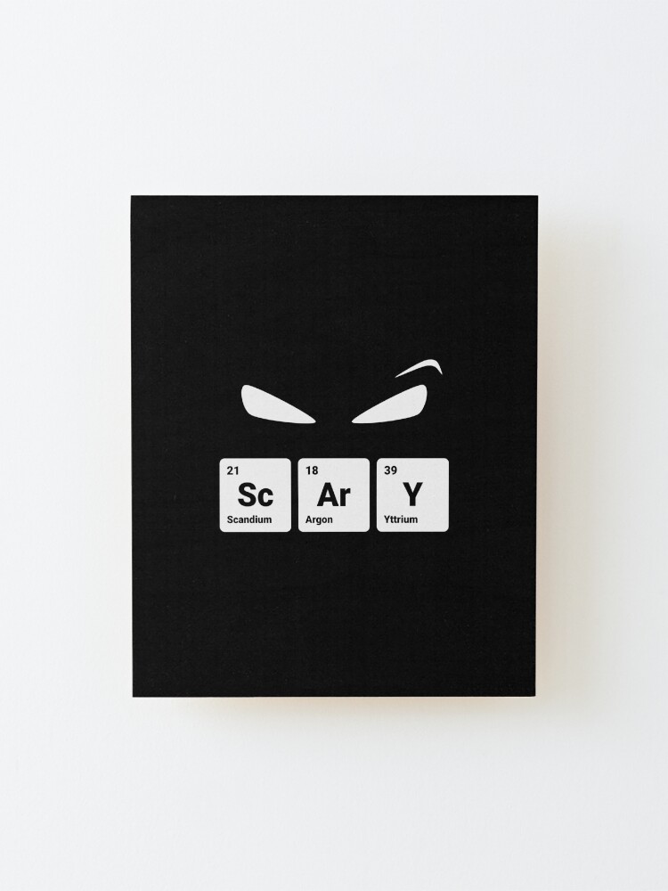 Alternate view of Scary! Halloween Eyes Periodic Table Elements Scandium Argon Yttrium Mounted Print