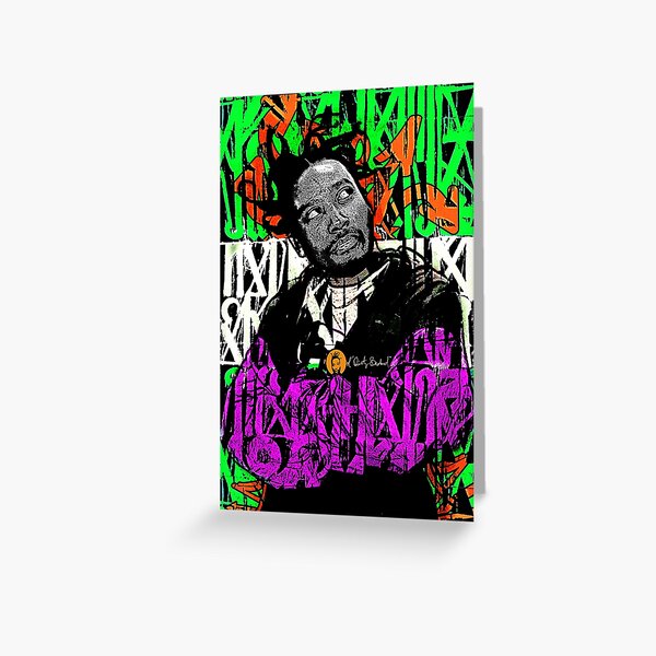 Dirty Graffiti Green and Purple Greeting Card
