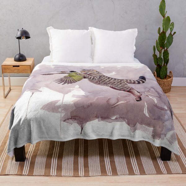 Item preview, European Wild Cat catching Grey-headed Woodpecker designed and sold by kokayart.