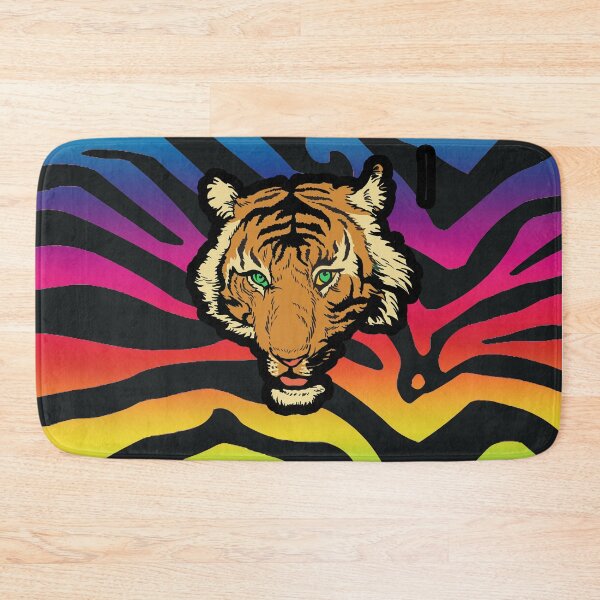 Item preview, Bright Rainbow Tiger Face Stripes Striped fur Animal Africa Pattern  designed and sold by funnytshirtemp.