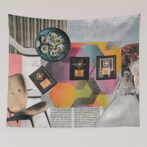 Item preview, Newspaper Collage designed and sold by Ísabella Ævarsdóttir.