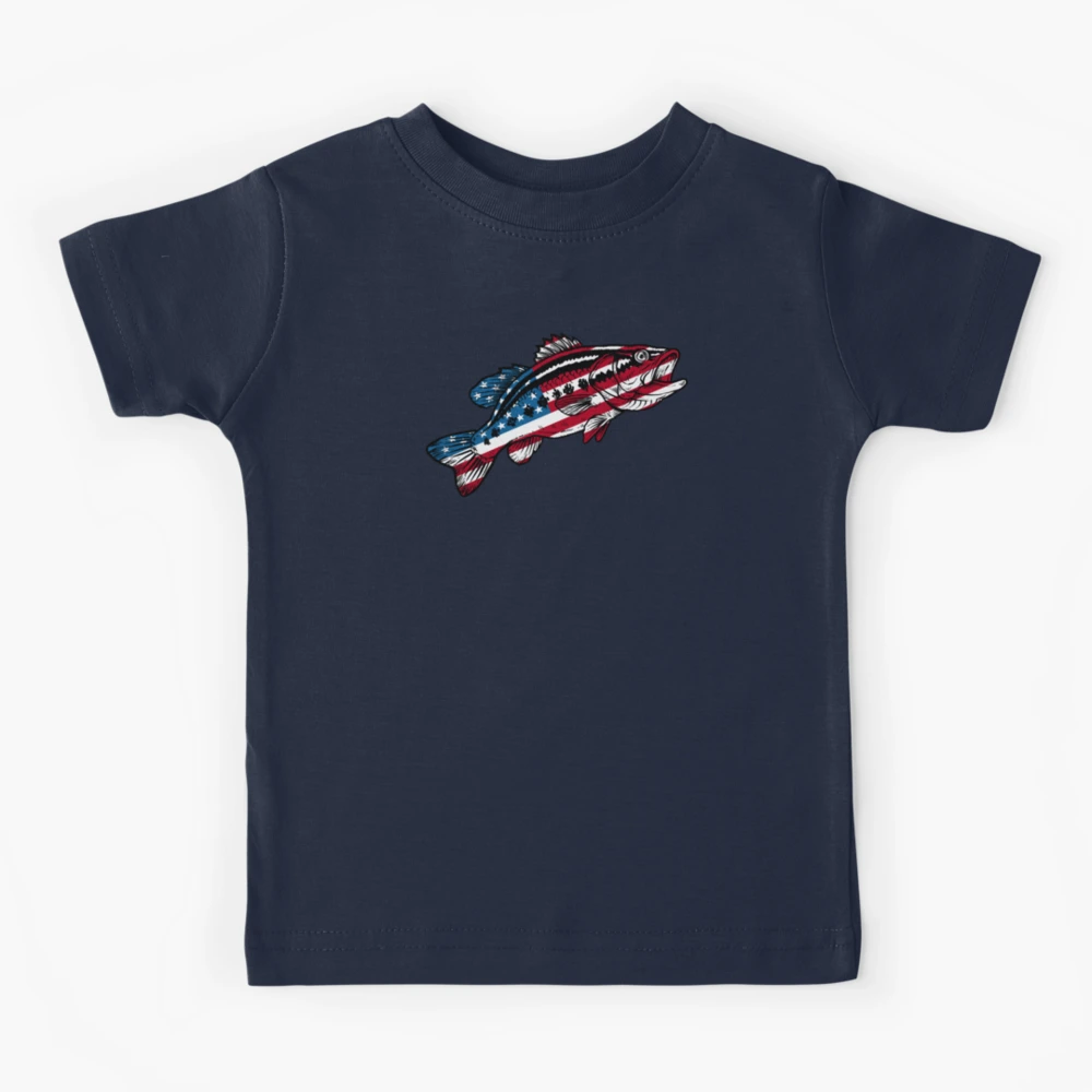 4th of July Fishing American Flag Bass design Kids T-Shirt for Sale by  jakehughes2015