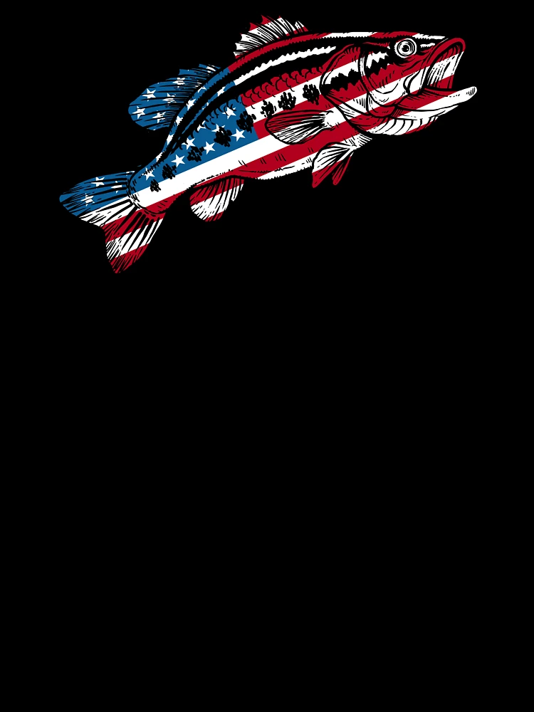 8 American Flag Largemouth Bass Fish Pledge of Allegiance Fishing Vinyl  Die Cut Sticker Decal Car Window Bumper Sticker Cars Trucks Walls Phone  Laptop Toolbox Guitar Skateboard Scooter