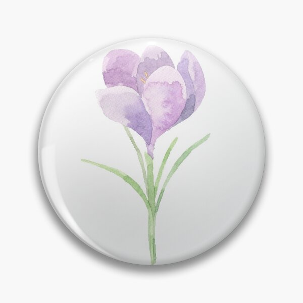 Item preview, Pretty pastel purple crocus flower watercolour designed and sold by Latch Farm  Studios.