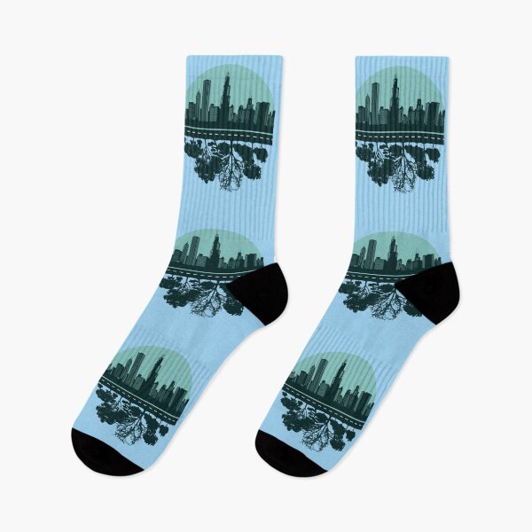 Item preview, Chicago skyline, nature, trees designed and sold by DerSenat.