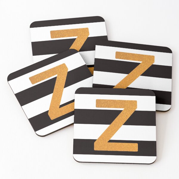 Item preview, Chic French Striped Gold Glitter Z designed and sold by infantilejoy.