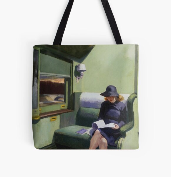 AMERICAN ARTIST. Compartment Car, Edward Hopper. 1938. All Over Print Tote Bag