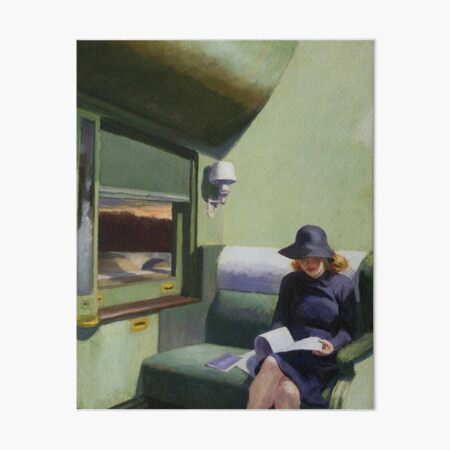 AMERICAN ARTIST. Compartment Car, Edward Hopper. 1938. Art Board Print