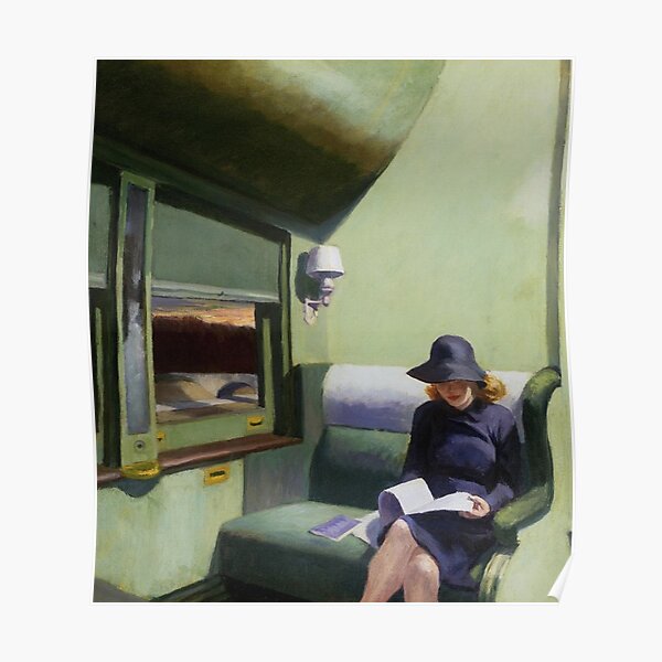 AMERICAN ARTIST. Compartment Car, Edward Hopper. 1938. Poster
