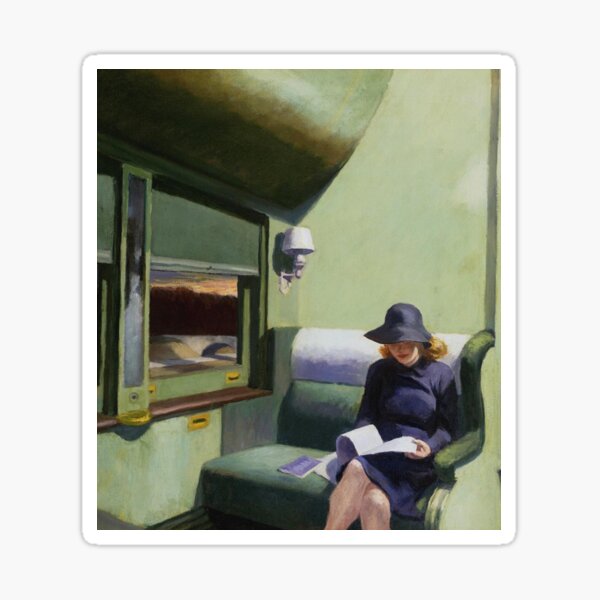 AMERICAN ARTIST. Compartment Car, Edward Hopper. 1938. Sticker