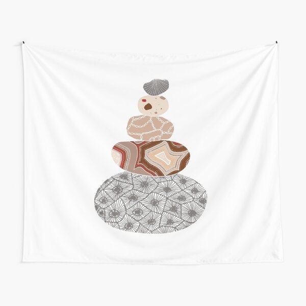 Colored Stack of Great Lakes Rocks Tapestry