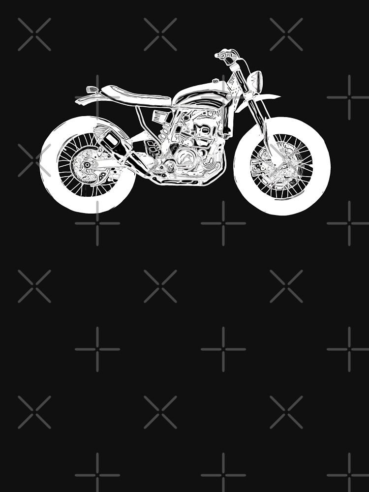 "Motorrad weiss gezeichnet" T-shirt by Zwuck | Redbubble