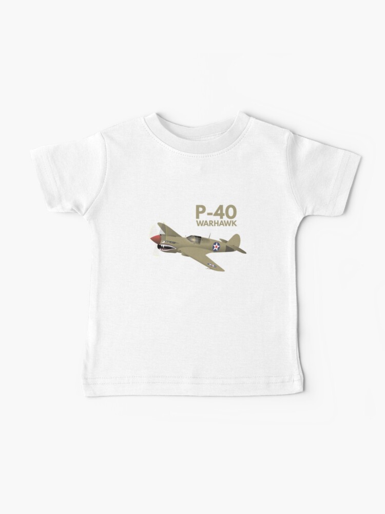 Thumbnail 1 of 2, Baby T-Shirt, WW2 P-40 Warhawk Airplane designed and sold by NorseTech.