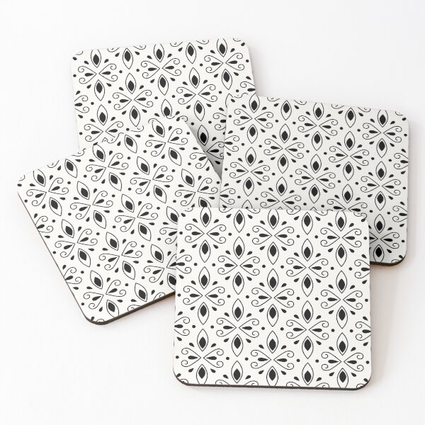 Item preview, Geometric medallion black and white pattern designed and sold by HannaPaulina.