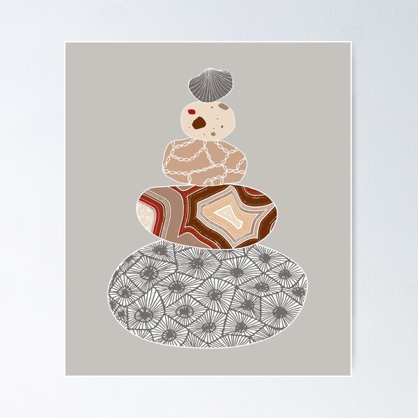 Item preview, Gray Colored Stack of Great Lakes Rocks designed and sold by GreatLakesLocal.