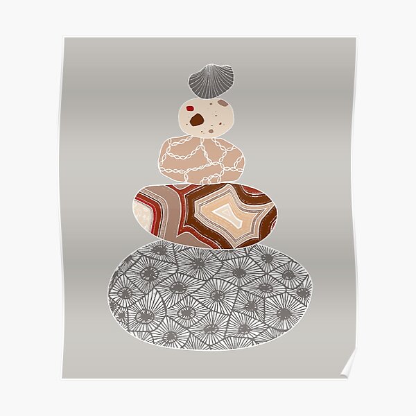 Gray Colored Stack of Great Lakes Rocks Poster